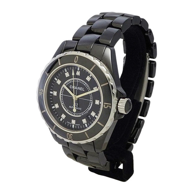 CHANEL シャネル J12 H1626 ブラックセラミック 38mm 12Pダイヤモンド メンズ 腕時計【中古】