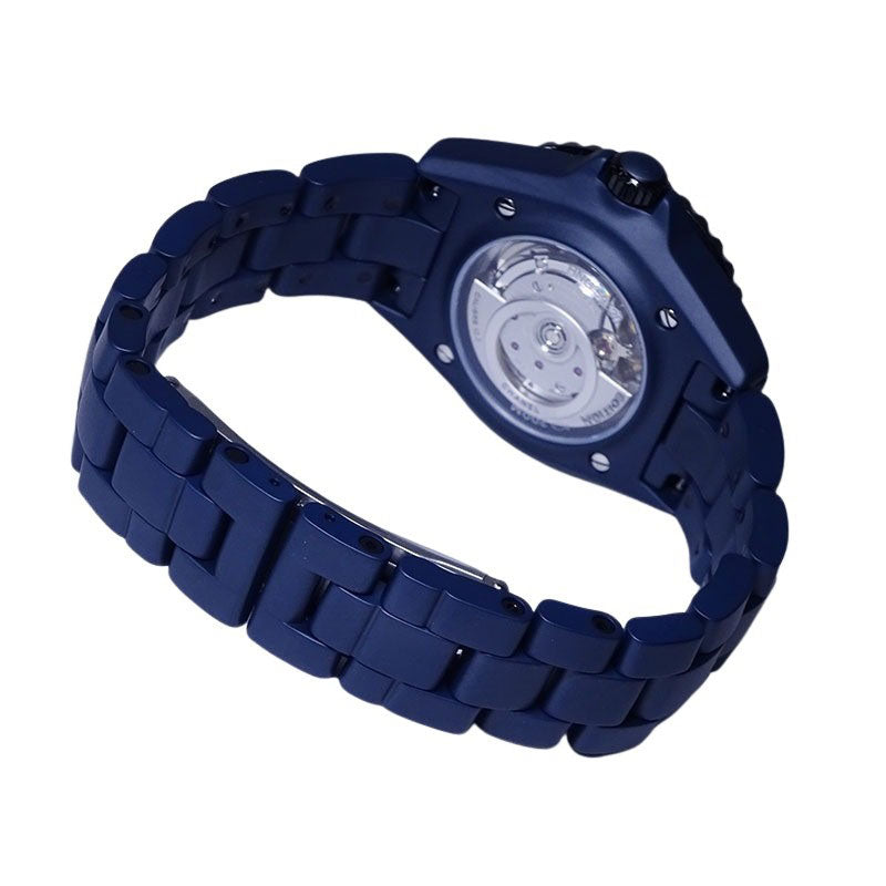 CHANEL シャネル J12 ブルー キャリバー12.2 H9657 ブルーセラミック 12Pダイヤ 33mm シースルーバック 自動巻き レディース【新品】