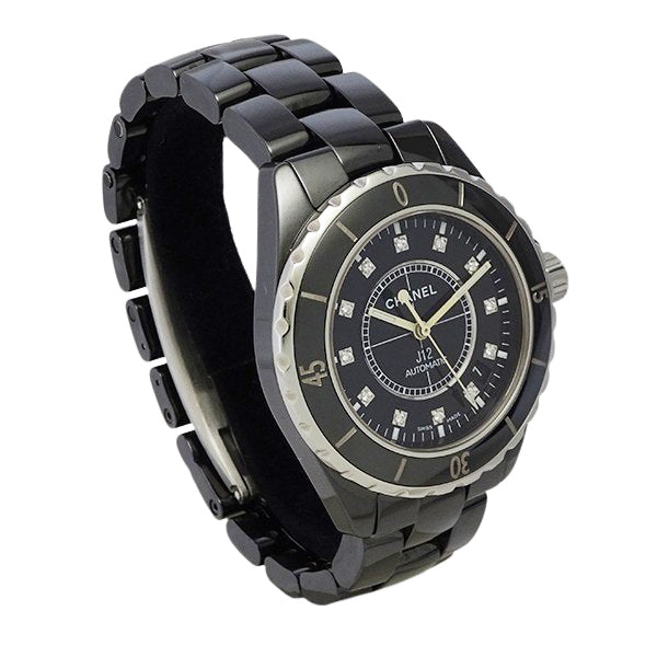 CHANEL シャネル J12 H1626 ブラックセラミック 38mm 12Pダイヤモンド メンズ 腕時計【中古】