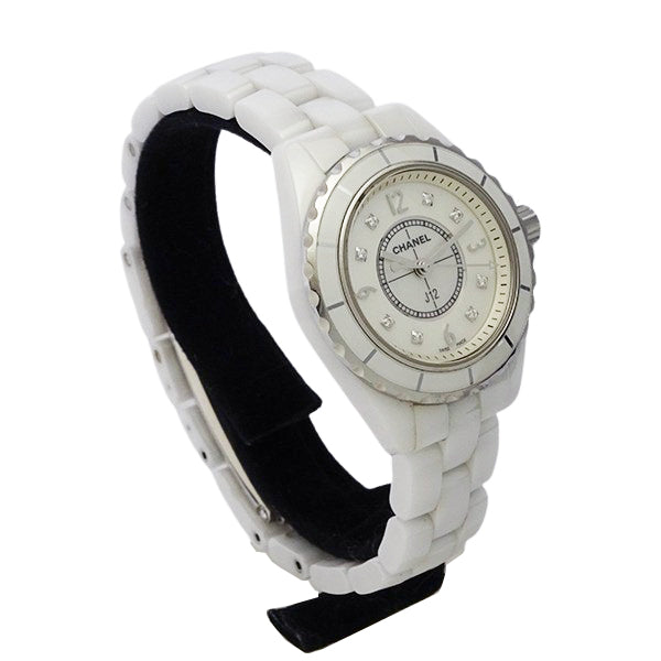 CHANEL シャネル J12 H2570 ホワイトセラミック 8Pダイヤモンド 29mm レディース 腕時計【中古】
