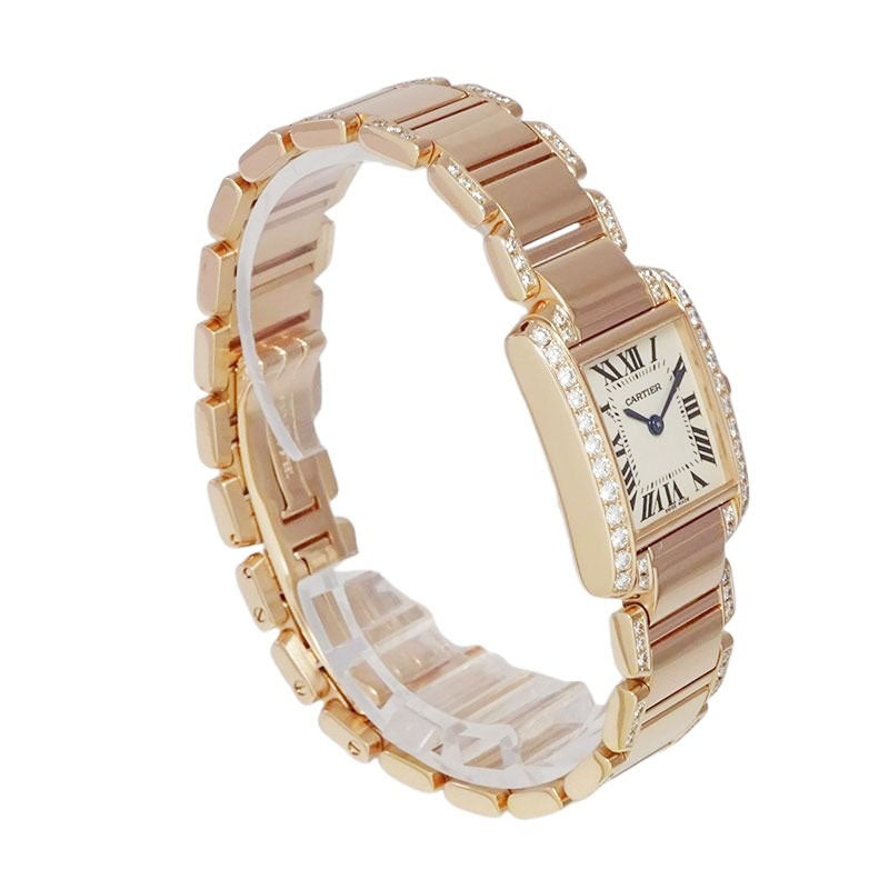 Cartier カルティエ タンクフランセーズSM W51008Q3/2384 PGコーティング アフターダイヤ