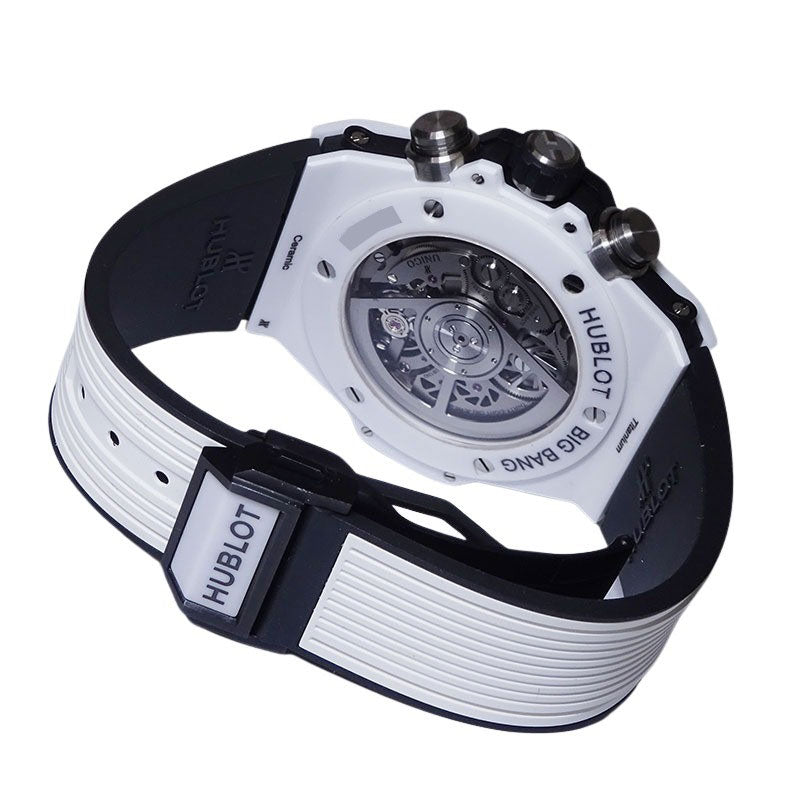 HUBLOT ウブロ ビッグバン ウニコ ホワイト セラミック 411.HX.1170.RX メンズ 腕時計 替えストラップ付【中古】