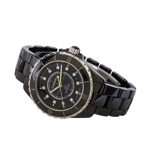 CHANEL シャネル J12 H1626 ブラックセラミック 38mm 12Pダイヤモンド メンズ 腕時計【中古】