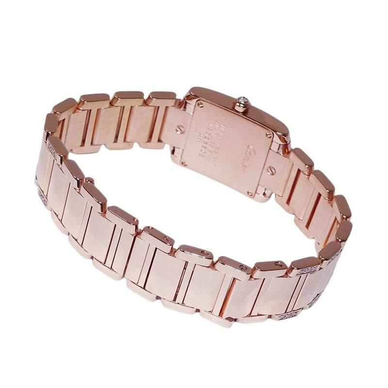 Cartier カルティエ タンクフランセーズSM W51008Q3/2384 PGコーティング アフターダイヤ