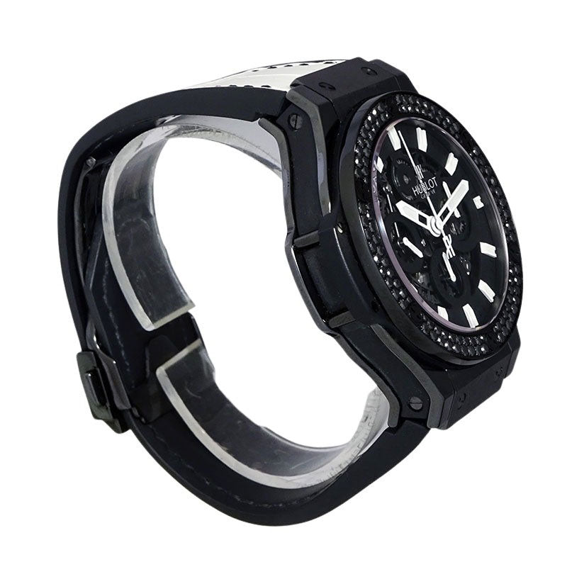 HUBLOT ウブロ ビッグバン アエロバン ブラック&ホワイト 311.CM.1110.GR.1100.DZA10 ブラックダイヤ 日本限定30本 腕時計【中古】