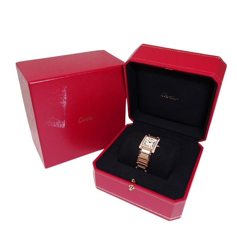 Cartier カルティエ タンクフランセーズSM W51008Q3/2384 PGコーティング アフターダイヤ