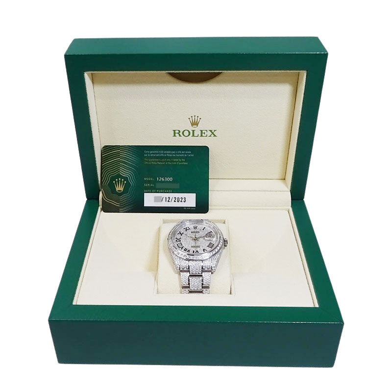 ROLEX ロレックス デイトジャスト41 アフターダイヤセッティング 126300 カスタム ローマ メンズ 腕時計【中古】