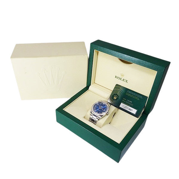 ROLEX ロレックス デイトジャスト41 126300 アズーロブルー アフターダイヤカスタム メンズ 腕時計 【中古】