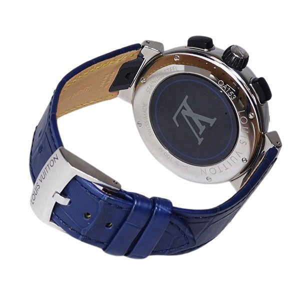 LOUIS VUITTON ルイヴィトン タンブール アウトドア クロノグラフ GMT QA153 クォーツ メンズ 腕時計【美品中古】