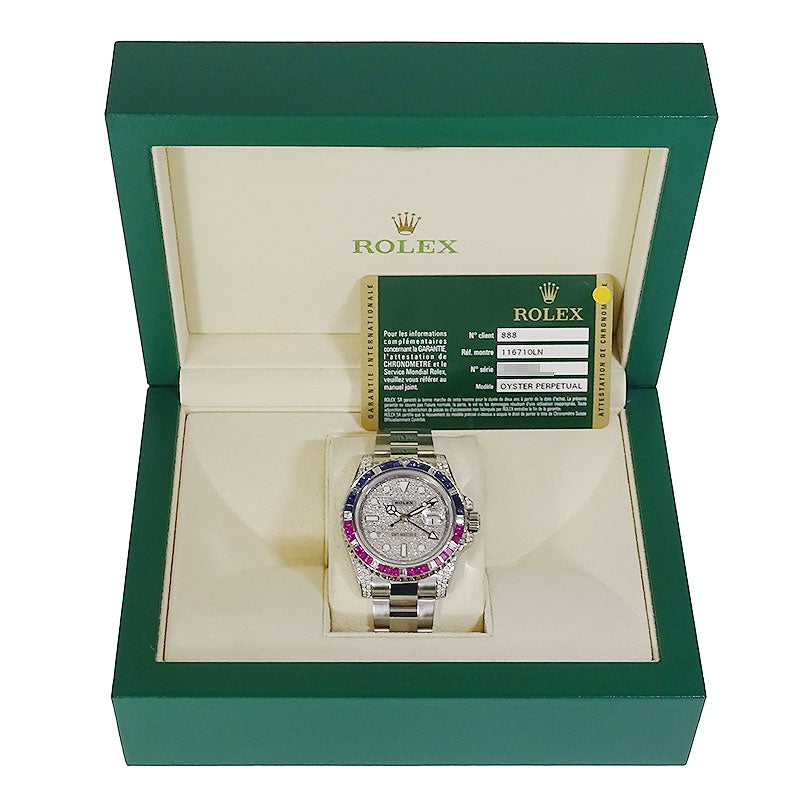 ROLEX ロレックス GMTマスターⅡ 116710LNベース アフターサファイア＆ダイヤモンドセッティング 116759SARU仕様 カスタム