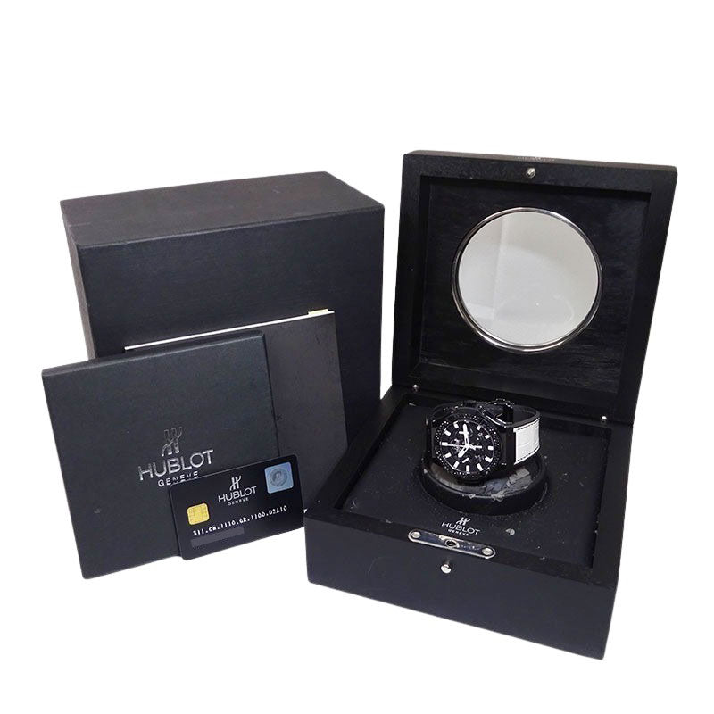 HUBLOT ウブロ ビッグバン アエロバン ブラック&ホワイト 311.CM.1110.GR.1100.DZA10 ブラックダイヤ 日本限定30本 腕時計【中古】